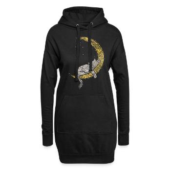 Chats Chemise de couchage Chemise câline Lève-tard - Sweat-shirt à capuche long Femme - noir - Devant