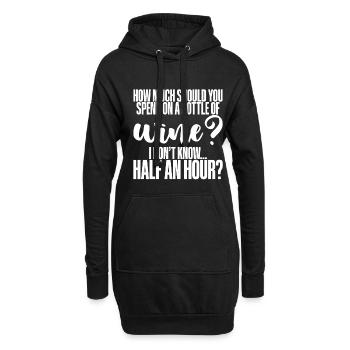 Combien devriez-vous dépenser pour une bouteille de vin? - Sweat-shirt à capuche long Femme - noir - Devant
