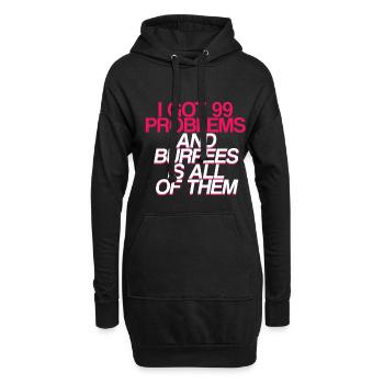 J’ai eu 99 problèmes et burpees est tous 2 - Sweat-shirt à capuche long Femme - noir - Devant