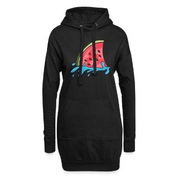 Aileron de requin comme pastèque - Sweat-shirt à capuche long Femme - noir - Devant