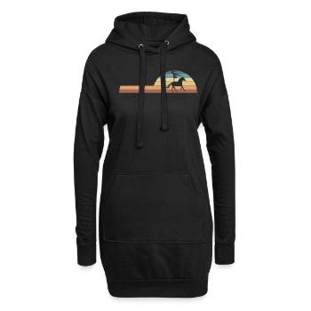 Vintage Retro Horse Vaulting Voltagieren - Hoodie-Kleid - Schwarz - Vorne