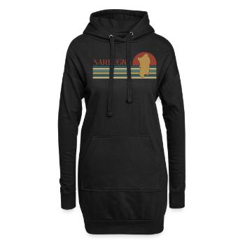 Sardaigne Sardaigne Sardaigne Rétro Sardaigne - Sweat-shirt à capuche long Femme - noir - Devant