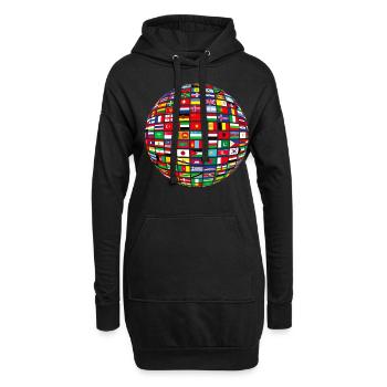 belle paix tous les drapeaux « contre le racisme » - Sweat-shirt à capuche long Femme - noir - Devant