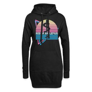 Äskulapstab des Asklepios Stab des Äskulap - Hoodie-Kleid - Schwarz - Vorne
