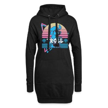 Troll Nordische Mythologie Nordischer Troll Nordis - Hoodie-Kleid - Schwarz - Vorne