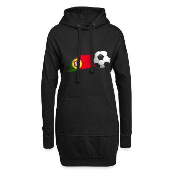 Cadeau de football au Portugal - Sweat-shirt à capuche long Femme - noir - Devant