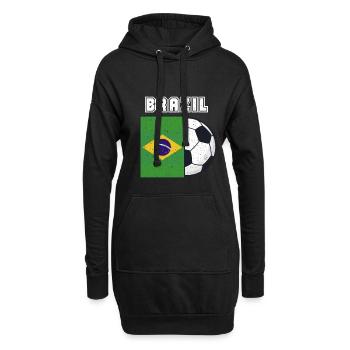Cadeau du drapeau de l’équipe de football du Brésil - Sweat-shirt à capuche long Femme - noir - Devant