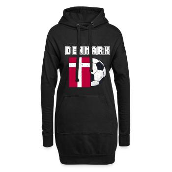 Cadeau drapeaux de l’équipe de football du Danemark - Sweat-shirt à capuche long Femme - noir - Devant