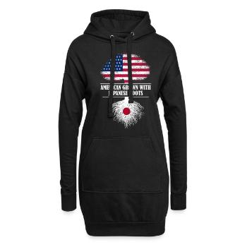 American grown with japanese roots americans - Hoodie-Kleid - Schwarz - Vorne