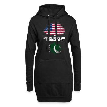 American Grown with Pakistani Roots flag - Hoodie-Kleid - Schwarz - Vorne