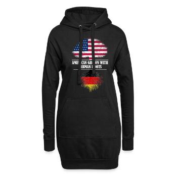 American grown with german roots Germany - Hoodie-Kleid - Schwarz - Vorne