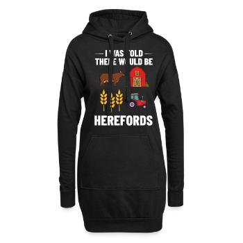 Hereford Vache Bovins Bull Élevage bovin Agriculteur - Sweat-shirt à capuche long Femme - noir - Devant