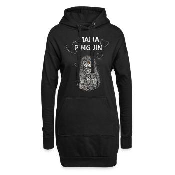 Mama Pinguin Pinguine Liebhaber Muttertag Mutter - Hoodie-Kleid - Schwarz - Vorne