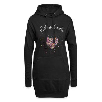 Schwangerschaft Verkünden Ankündigen Schwangere - Hoodie-Kleid - Schwarz - Vorne