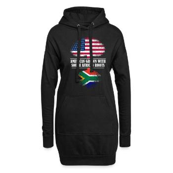 Américain cultivé avec des racines sud-africaines Flag - Sweat-shirt à capuche long Femme - noir - Devant