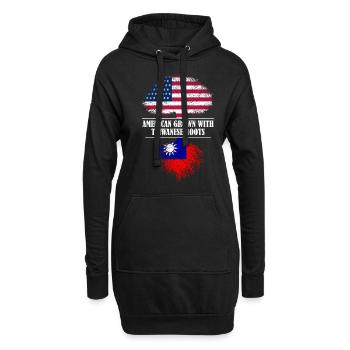 American grown with Taiwanese roots flag - Hoodie-Kleid - Schwarz - Vorne