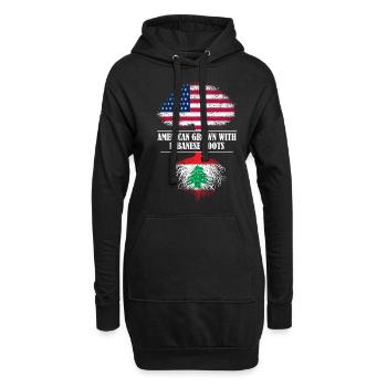 Américain cultivé avec des racines libanaises Liban - Sweat-shirt à capuche long Femme - noir - Devant