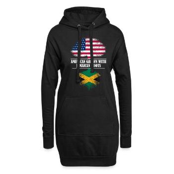American grown with Jamaican roots flag - Hoodie-Kleid - Schwarz - Vorne