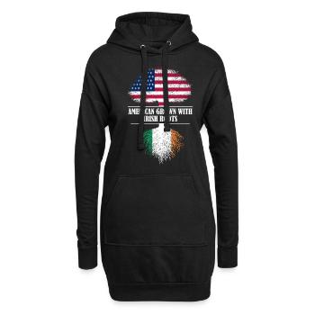 American grown with Irish roots Ireland - Hoodie-Kleid - Schwarz - Vorne