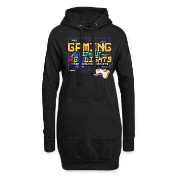 Zocken Gaming - Hoodie-Kleid - Schwarz - Vorne