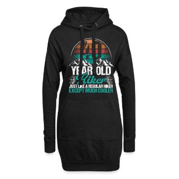 40 Birthday Hiking Mountains 40 Year Old Hiker - Hoodie-Kleid - Schwarz - Vorne