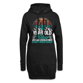 49 Birthday Hiking Mountains 49 Year Old Hiker - Hoodie-Kleid - Schwarz - Vorne