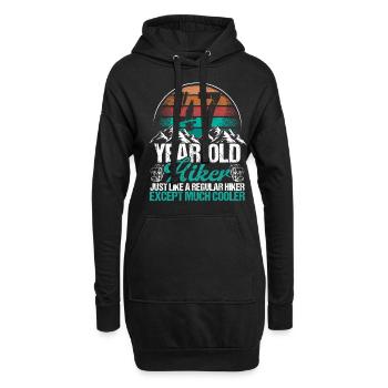 47 Birthday Hiking Mountains 47 Year Old Hiker - Hoodie-Kleid - Schwarz - Vorne