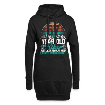 67 Birthday Hiking Mountains 67 Year Old Hiker - Hoodie-Kleid - Schwarz - Vorne