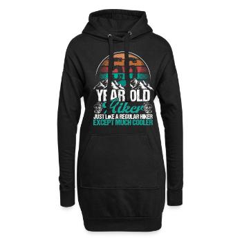 56 Birthday Hiking Mountains 56 Year Old Hiker - Hoodie-Kleid - Schwarz - Vorne