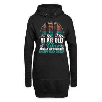 61 Birthday Hiking Mountains 61 Year Old Hiker - Hoodie-Kleid - Schwarz - Vorne