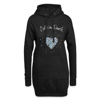Babybauch Baby Shower Babyparty Schwangere Mama - Hoodie-Kleid - Schwarz - Vorne