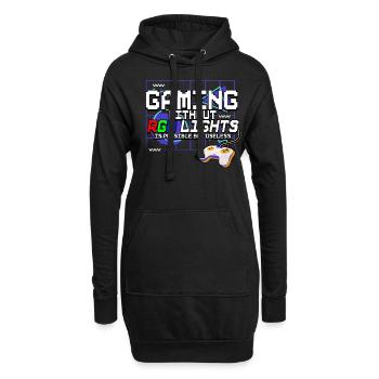Zocken Gaming - Hoodie-Kleid - Schwarz - Vorne