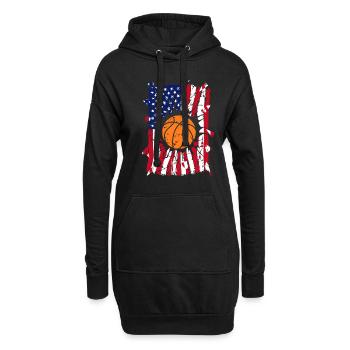 Basketball Torn USA Drapeau - Sweat-shirt à capuche long Femme - noir - Devant