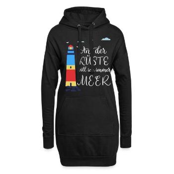 Meer Strand Nordsee Ostsee Norddeutsch - Hoodie-Kleid - Schwarz - Vorne