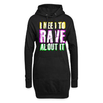 Raver Festival Techno Rave - Hoodie-Kleid - Schwarz - Vorne
