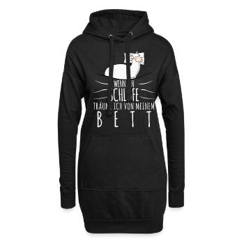 Alpakas Schlafshirt mit müdem Alpaka - Hoodie-Kleid - Schwarz - Vorne
