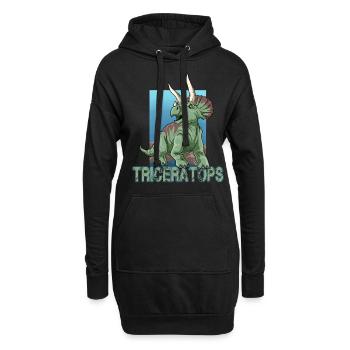 Velociraptor für einen Dino Fan und Dinosaurier - Hoodie-Kleid - Schwarz - Vorne