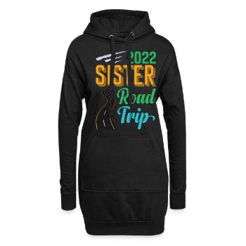2022 Sister Road Trip Vacation Girls Retro Vintage - Hoodie-Kleid - Schwarz - Vorne