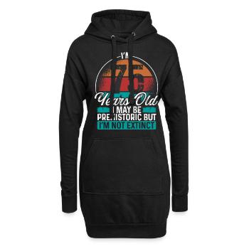 75 Birthday Idea Men Birthdays Funny 75 Year Old - Hoodie-Kleid - Schwarz - Vorne