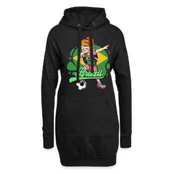 Brésil Football - Sweat-shirt à capuche long Femme - noir - Devant