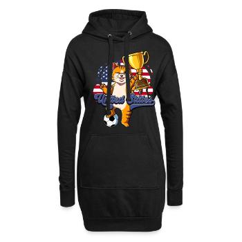 Usa Fußball - Hoodie-Kleid - Schwarz - Vorne