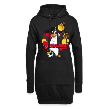 Deutschland Fußball - Hoodie-Kleid - Schwarz - Vorne