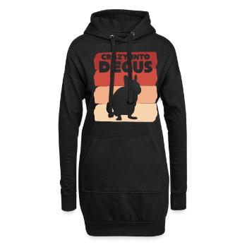 Degu Spruch Degus - Hoodie-Kleid - Schwarz - Vorne