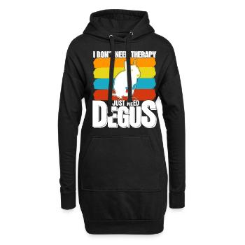 Degu Therapy Degus - Hoodie-Kleid - Schwarz - Vorne