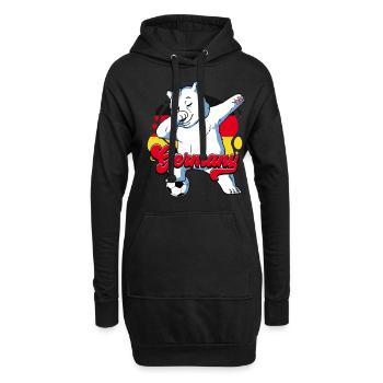 Deutschland Fußball - Hoodie-Kleid - Schwarz - Vorne