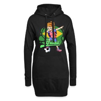 Brésil Football - Sweat-shirt à capuche long Femme - noir - Devant