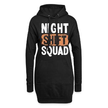 Night Shift Squad Worker Factory Job Production - Hoodie-Kleid - Schwarz - Vorne