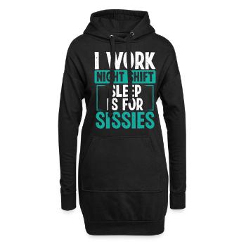Night Shift Worker Humor Production Funny Shift - Hoodie-Kleid - Schwarz - Vorne