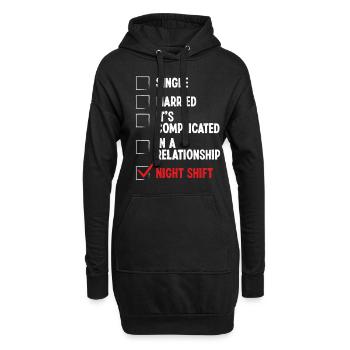 Factory Worker Night Shift Production Funny - Hoodie-Kleid - Schwarz - Vorne