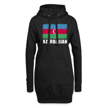 Drapeau de l’Azerbaïdjan Grunge Drapeau de l’Azerbaïdjan - Sweat-shirt à capuche long Femme - noir - Devant